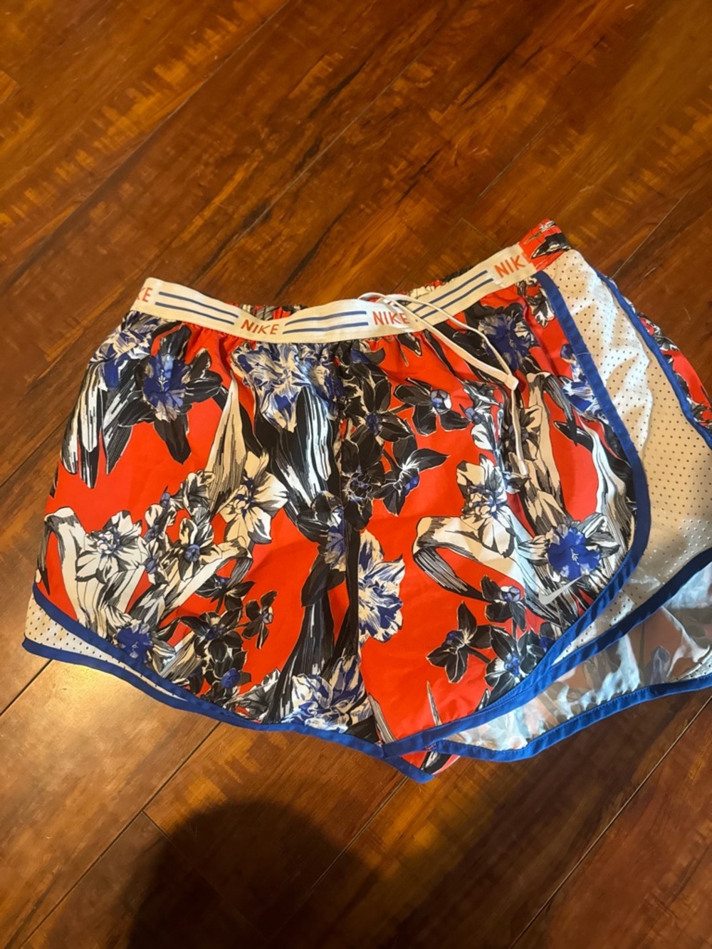 Nike Women’s Floral Athletic Shorts - Red/Blue/White